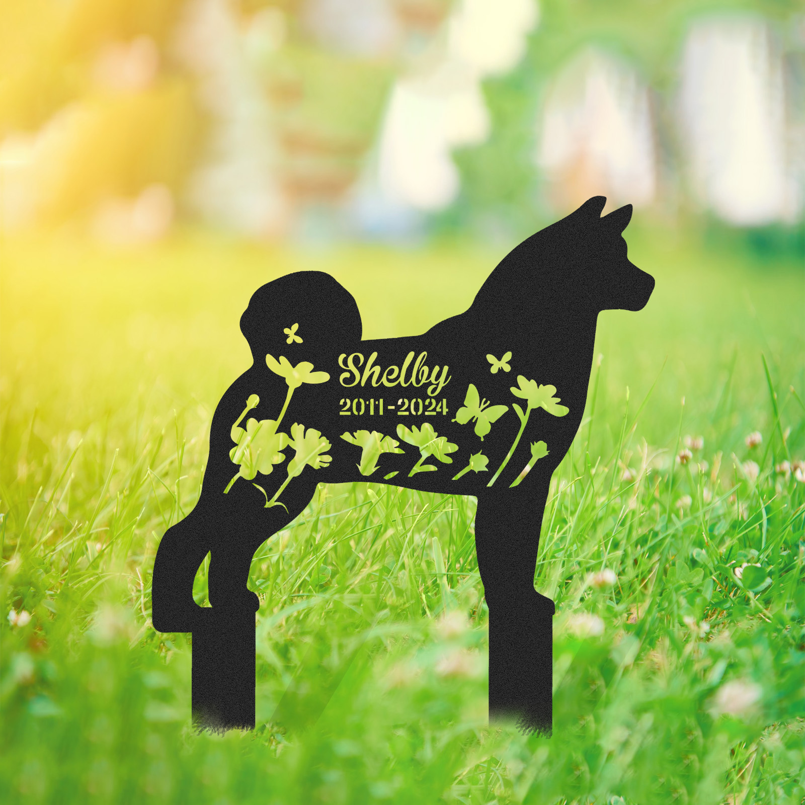 Custom Akita Dog Memorial Stake, Dog Loss Gift, Pet Grave Marker, Dog Remembrance Stake, Garden Sign, Yard Decor, Dog Lover Gift
