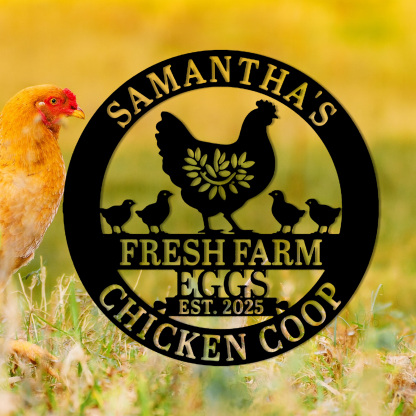 Custom Chicken Coop Sign,Chicken Coop Name Sign,Farm Chicken Coop Wall Sign,Hen House Metal Decor, Hen House Decor,Chicken Lover Gift