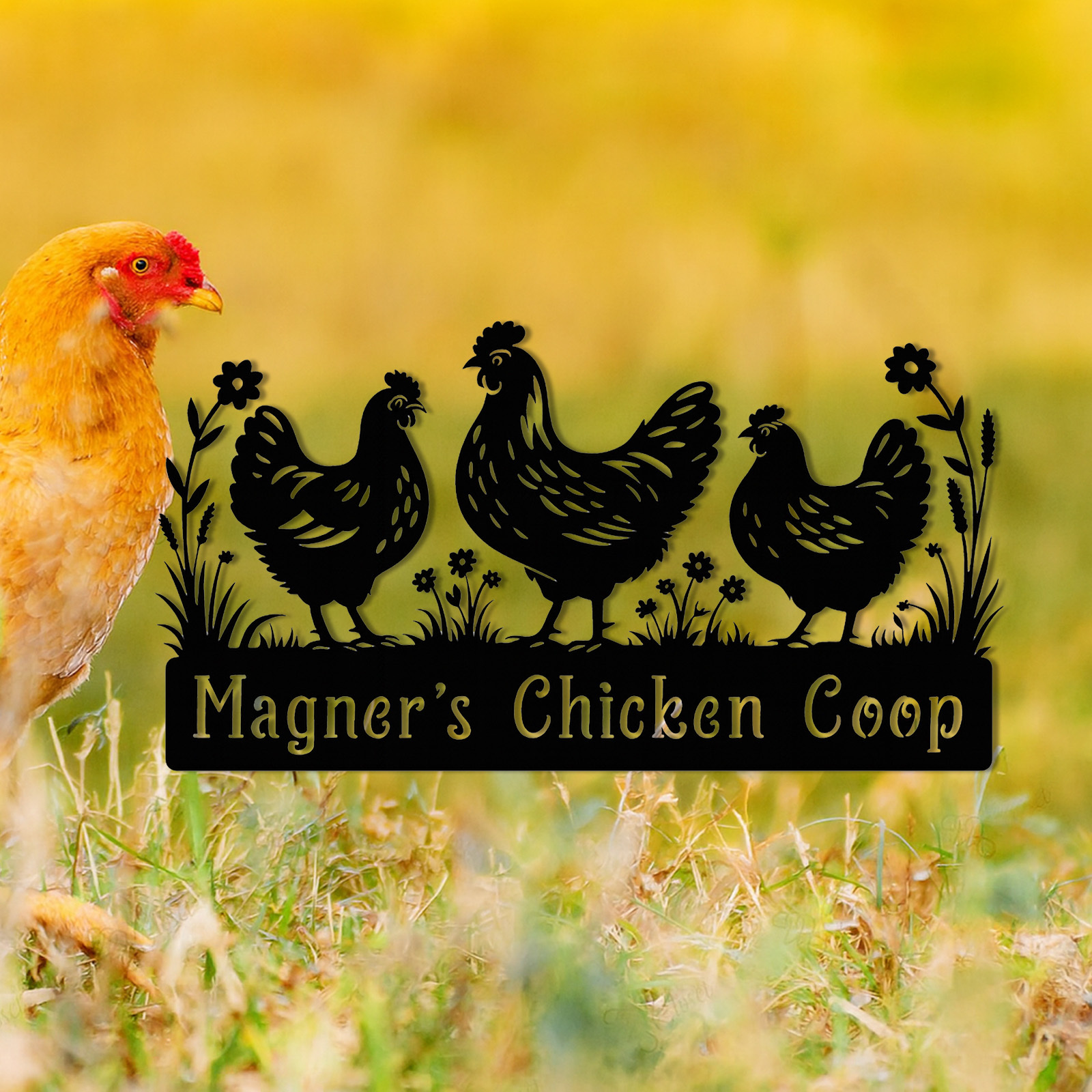 Custom Chicken Coop Sign,Chicken Coop Name Sign,Farm Chicken Coop Wall Sign,Hen House Metal Decor, Hen House Decor,Chicken Lover Gift