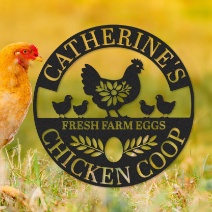Custom Chicken Coop Sign,Chicken Coop Name Sign,Farm Chicken Coop Wall Sign,Hen House Metal Decor, Hen House Decor,Chicken Lover Gift