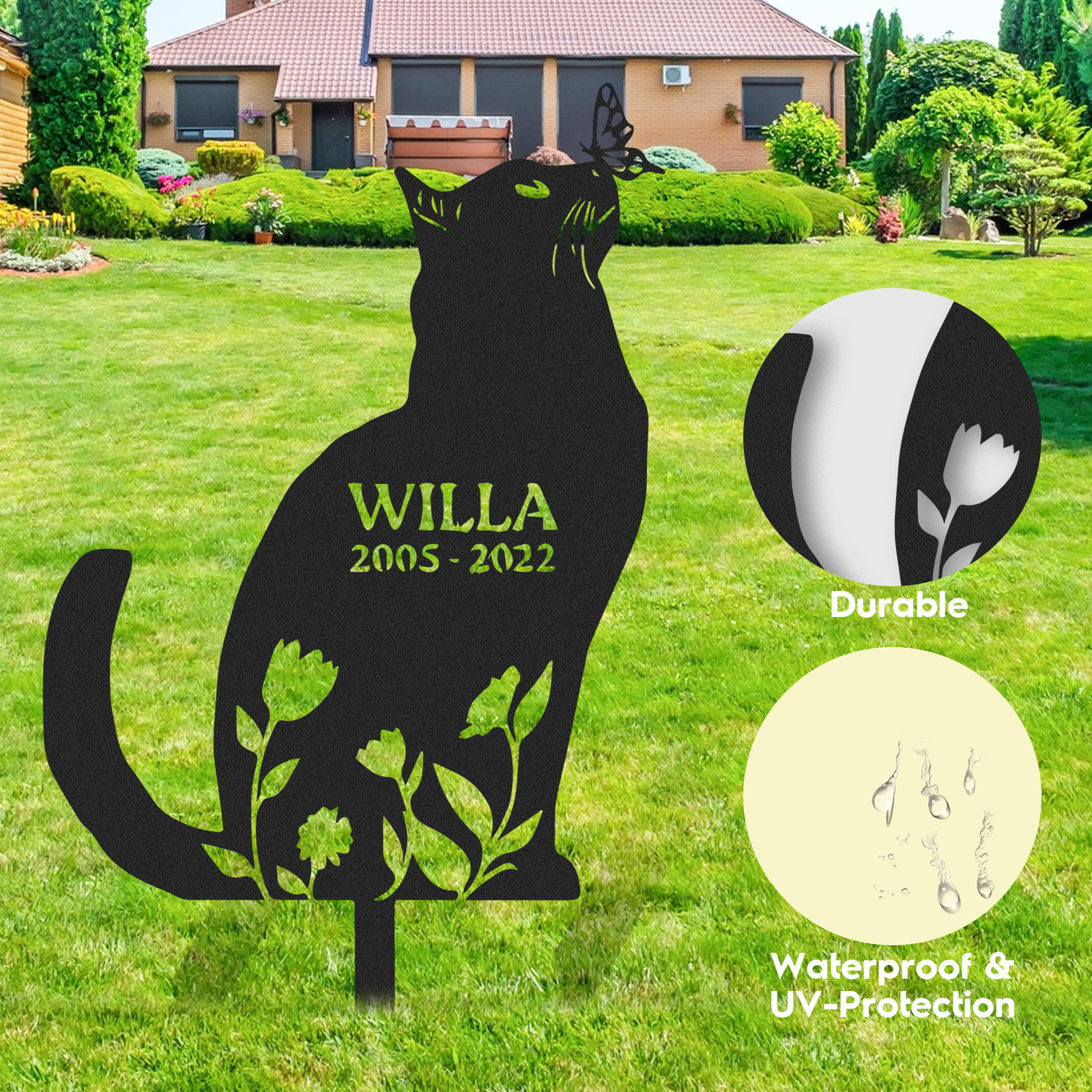 Personalized Garden Stake, Garden Decor, Yard Art, Gift for Her, Cat Loss, Sympathy Gift