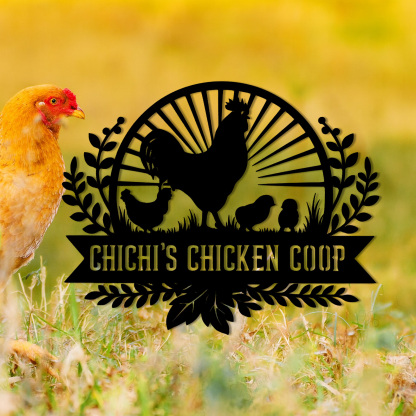 Custom Chicken Coop Sign,Chicken Coop Name Sign,Farm Chicken Coop Wall Sign,Hen House Metal Decor, Hen House Decor,Chicken Lover Gift