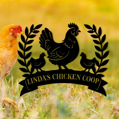 Custom Chicken Coop Sign,Chicken Coop Name Sign,Farm Chicken Coop Wall Sign,Hen House Metal Decor, Hen House Decor,Chicken Lover Gift