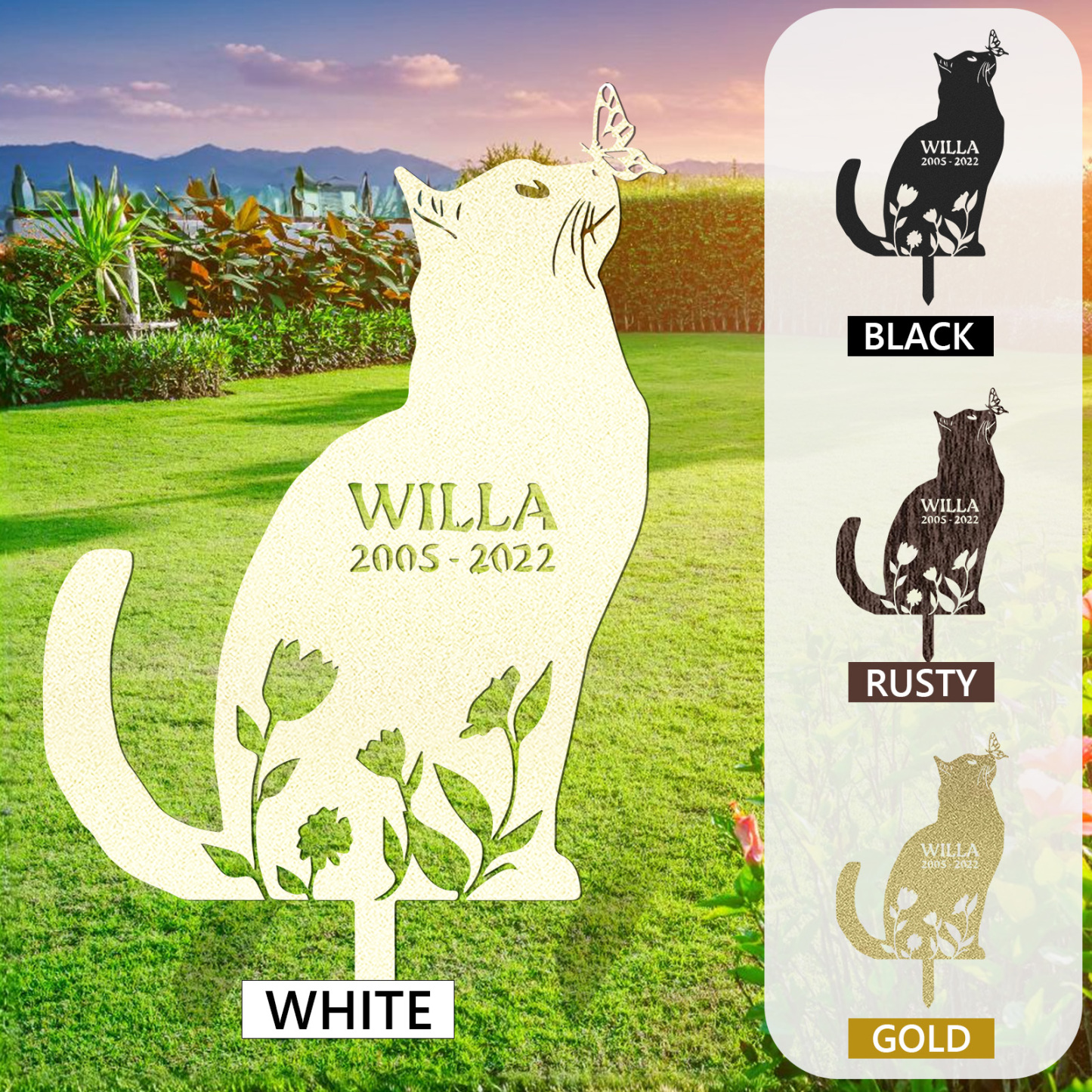 Personalized Garden Stake, Garden Decor, Yard Art, Gift for Her, Cat Loss, Sympathy Gift