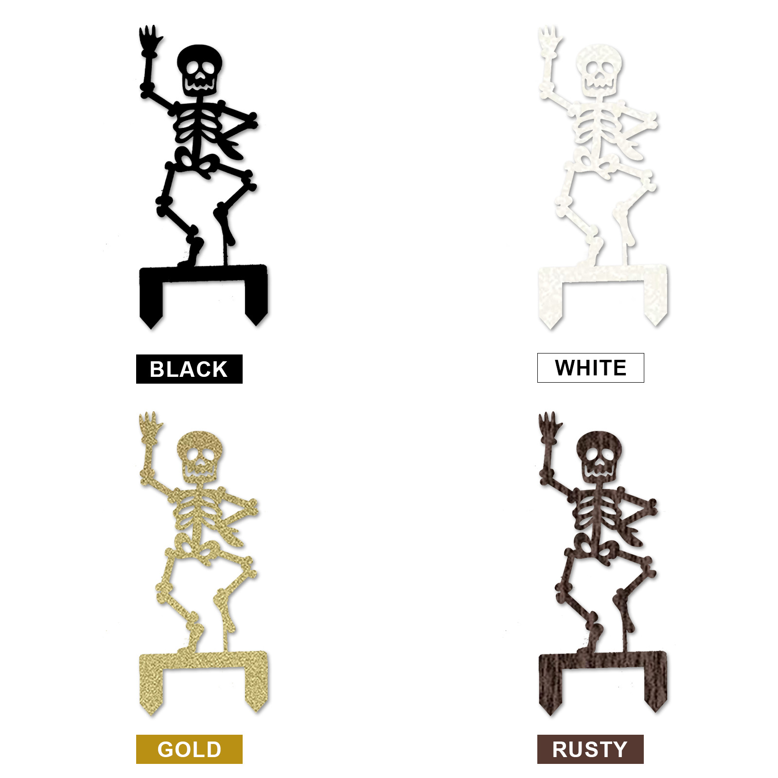 Outdoor Skeleton Halloween Decor, Halloween Outdoor Sign, Halloween Garden Signs, Metal Halloween Yard Stakes, Halloween Sign Skeleton Decor