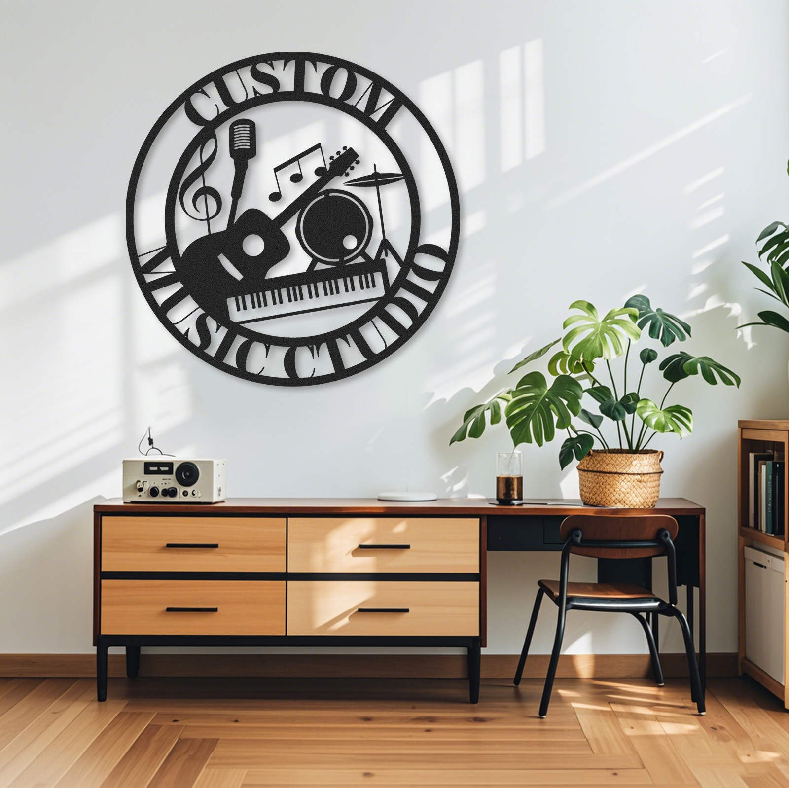 Custom Music Room Metal Sign, Personalized Musical Instruments Wall Art for Studio or Home, Gift for Music Lovers