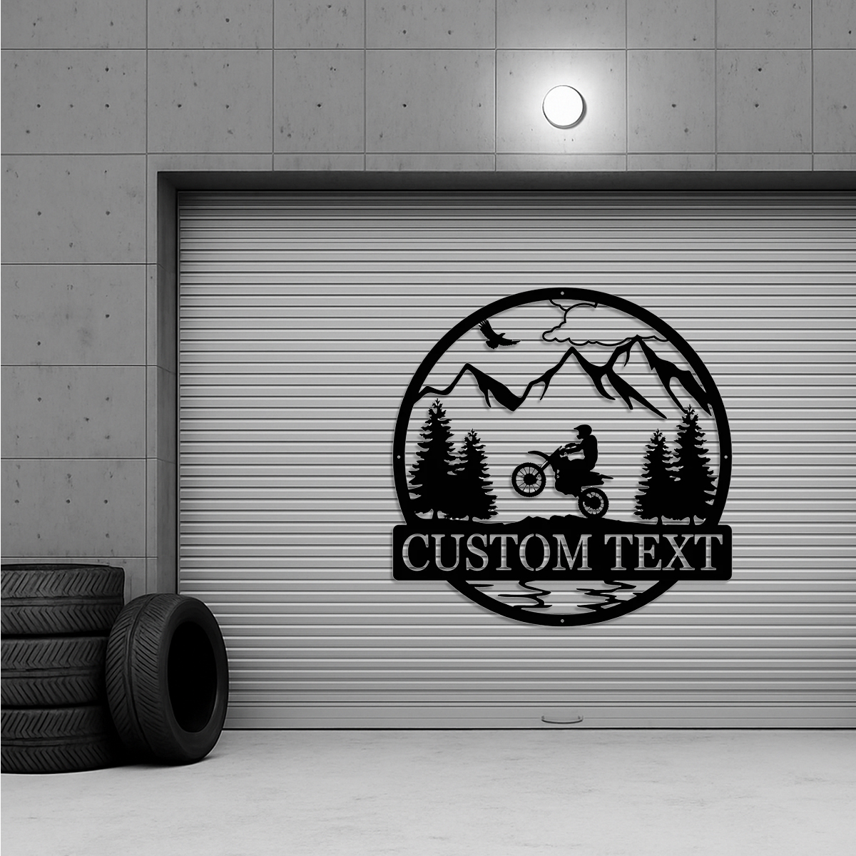 Personalized Dirt Bike Outdoor Metal Wall Art, Motocross Decor Dirt Bike Decor, Biker Name Metal Sign