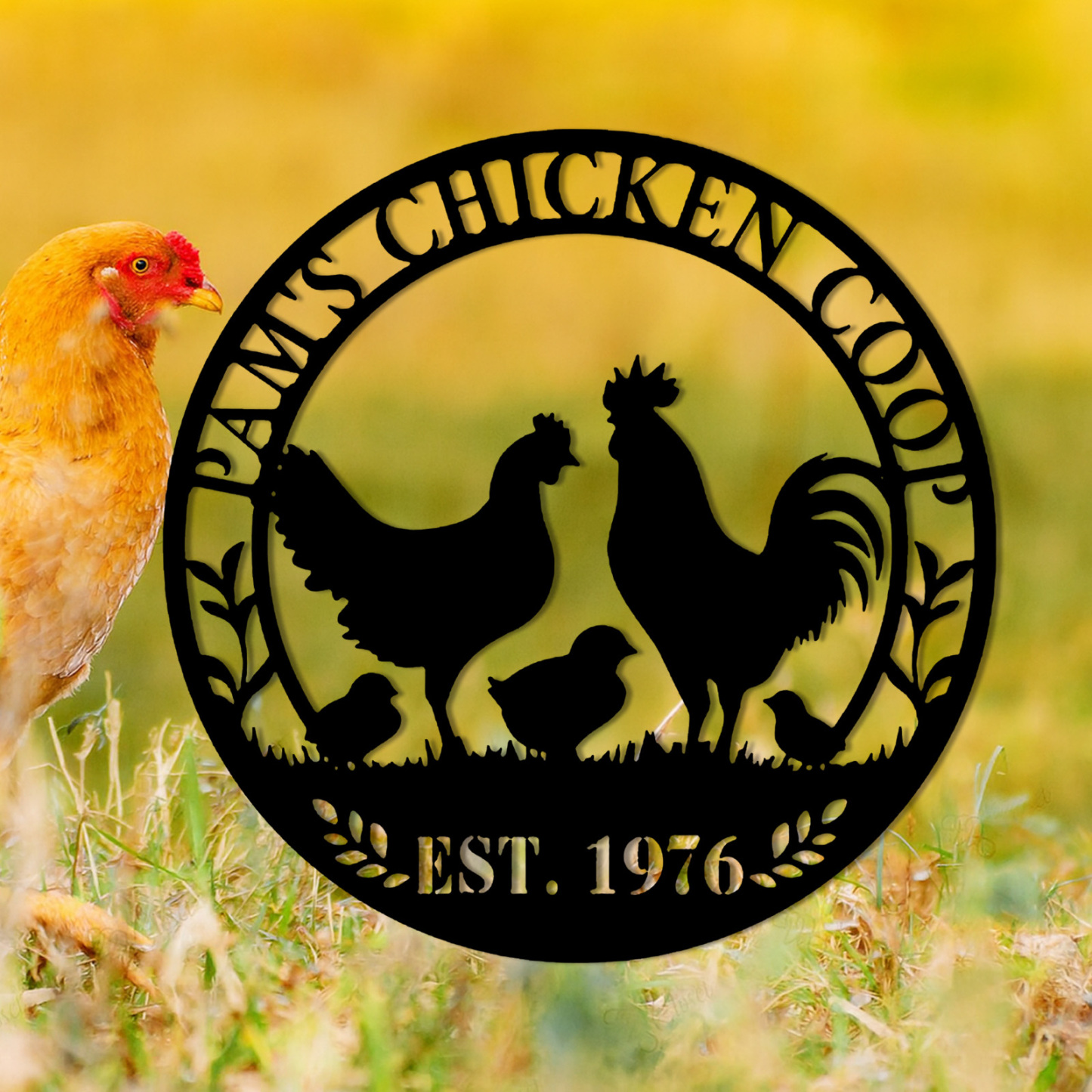 Custom Chicken Coop Sign,Chicken Coop Name Sign,Farm Chicken Coop Wall Sign,Hen House Metal Decor, Hen House Decor,Chicken Lover Gift