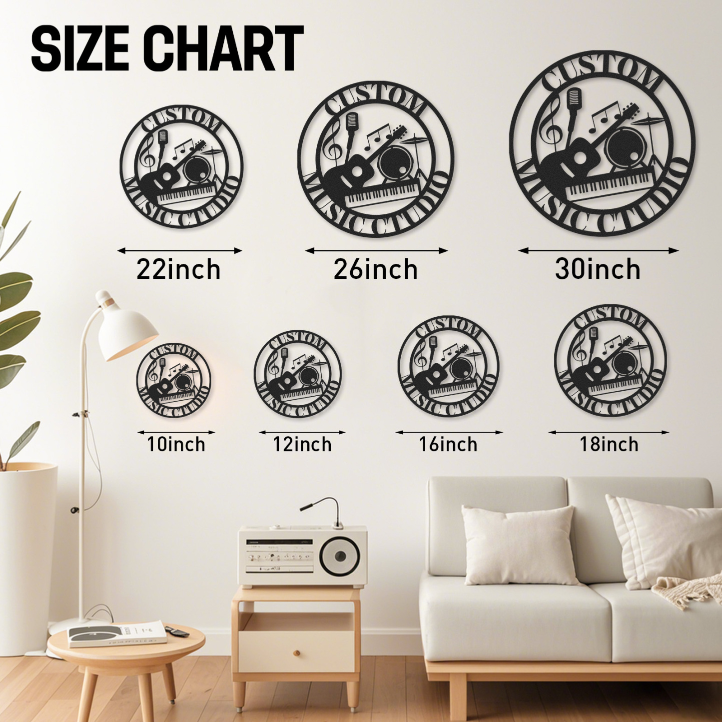 Custom Music Room Metal Sign, Personalized Musical Instruments Wall Art for Studio or Home, Gift for Music Lovers