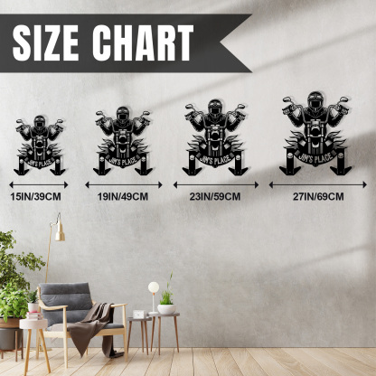 Personalized Motorcycle Helmet Holder Wall Mount, Biker Wall Art with Hooks, Custom Name Metal Rack for Motorcycle Helmet, Coat, Jacket, or Keys