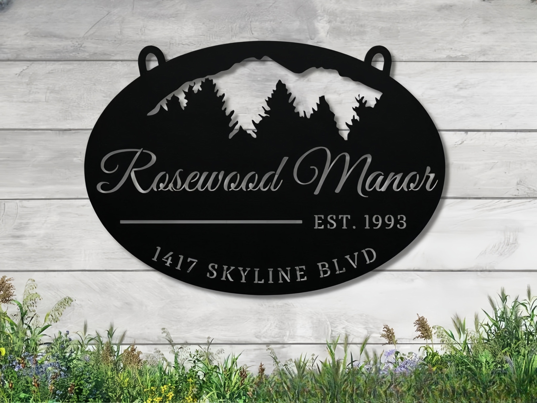 Metal Address Sign for Lodge, Lake Homes or Cottages| Forest & Mountain House Numbers| Personalized Cabin Name Signs|Bed and Breakfast Decor