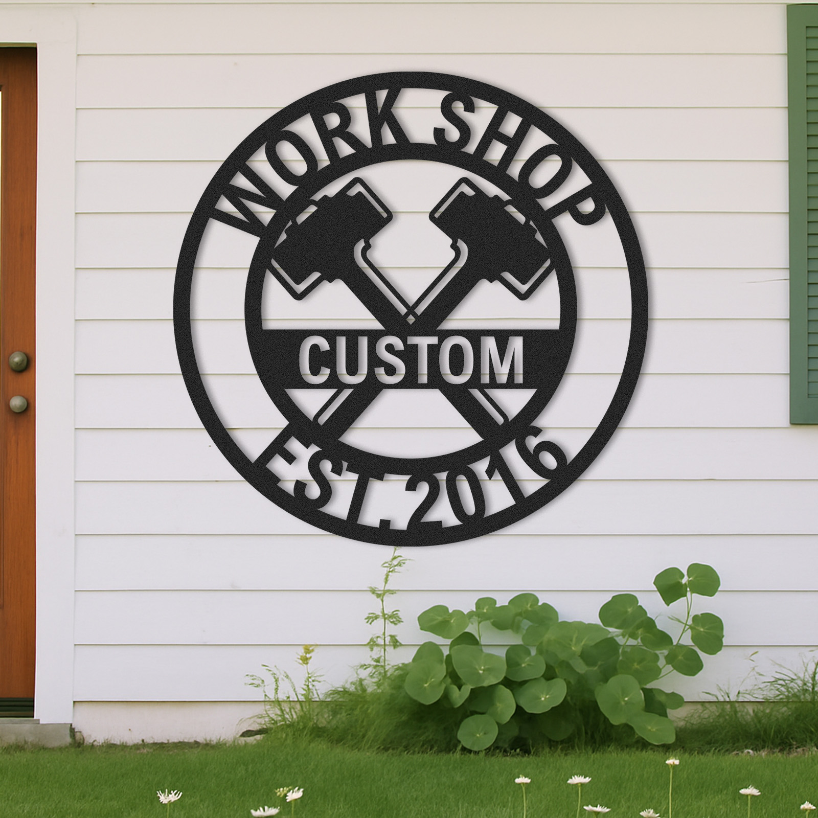 Custom Ranch Axe Sign, Personalized Metal Ranch Decor, Rustic Cabin Workshop Sign, Ranch House Gift