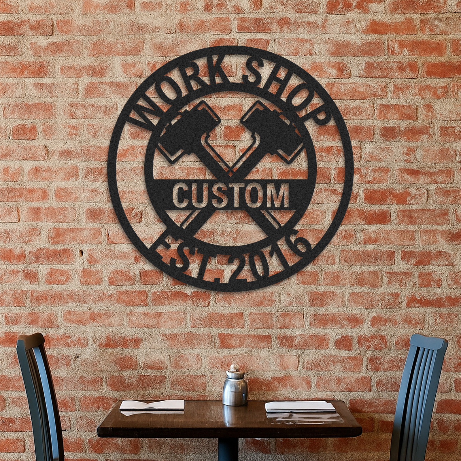 Custom Ranch Axe Sign, Personalized Metal Ranch Decor, Rustic Cabin Workshop Sign, Ranch House Gift