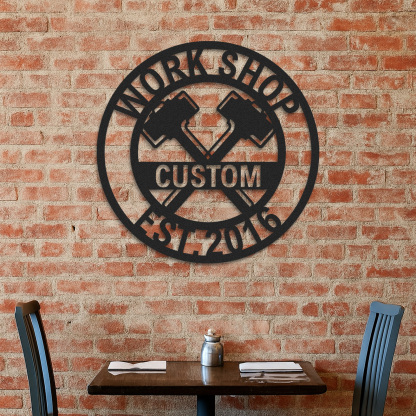 Custom Ranch Axe Sign, Personalized Metal Ranch Decor, Rustic Cabin Workshop Sign, Ranch House Gift