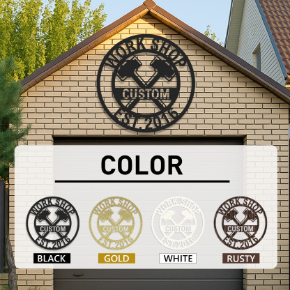 Custom Ranch Axe Sign, Personalized Metal Ranch Decor, Rustic Cabin Workshop Sign, Ranch House Gift