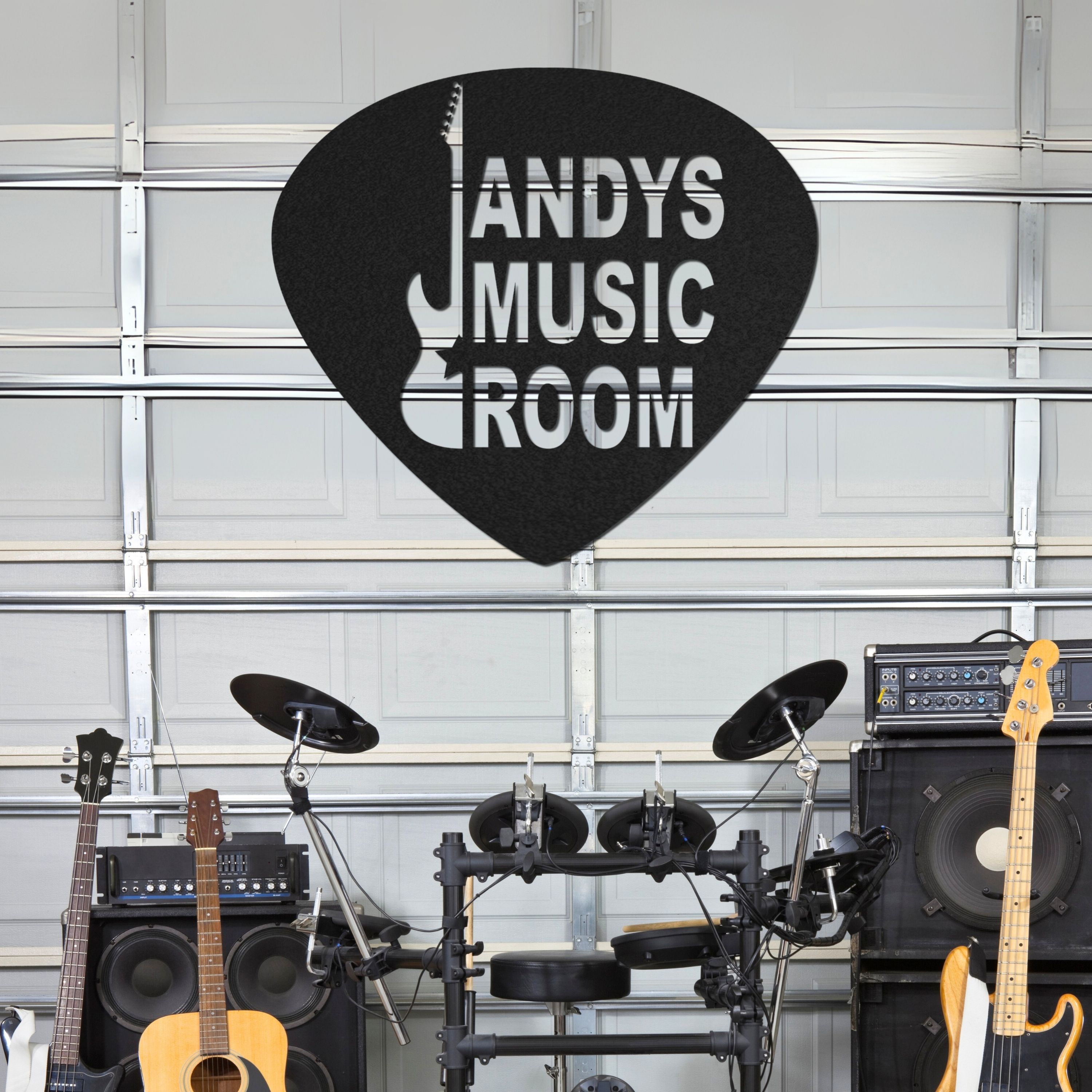 Customized Metal Sign, Personalized Musical Theme Metal Sign, Guitar Wall Art, Music Room Accessories, Custom Guitar Wall Decor for Bedroom Studio Mancave, Music Teacher Gifts