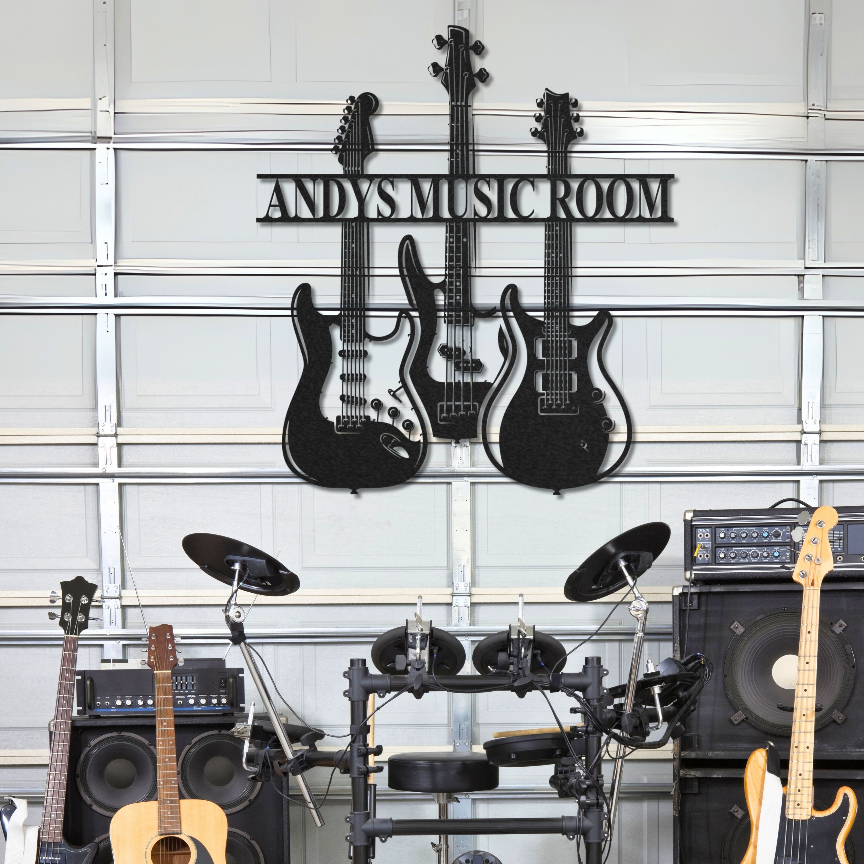 Customized Metal Sign, Personalized Musical Theme Metal Sign, Guitar W