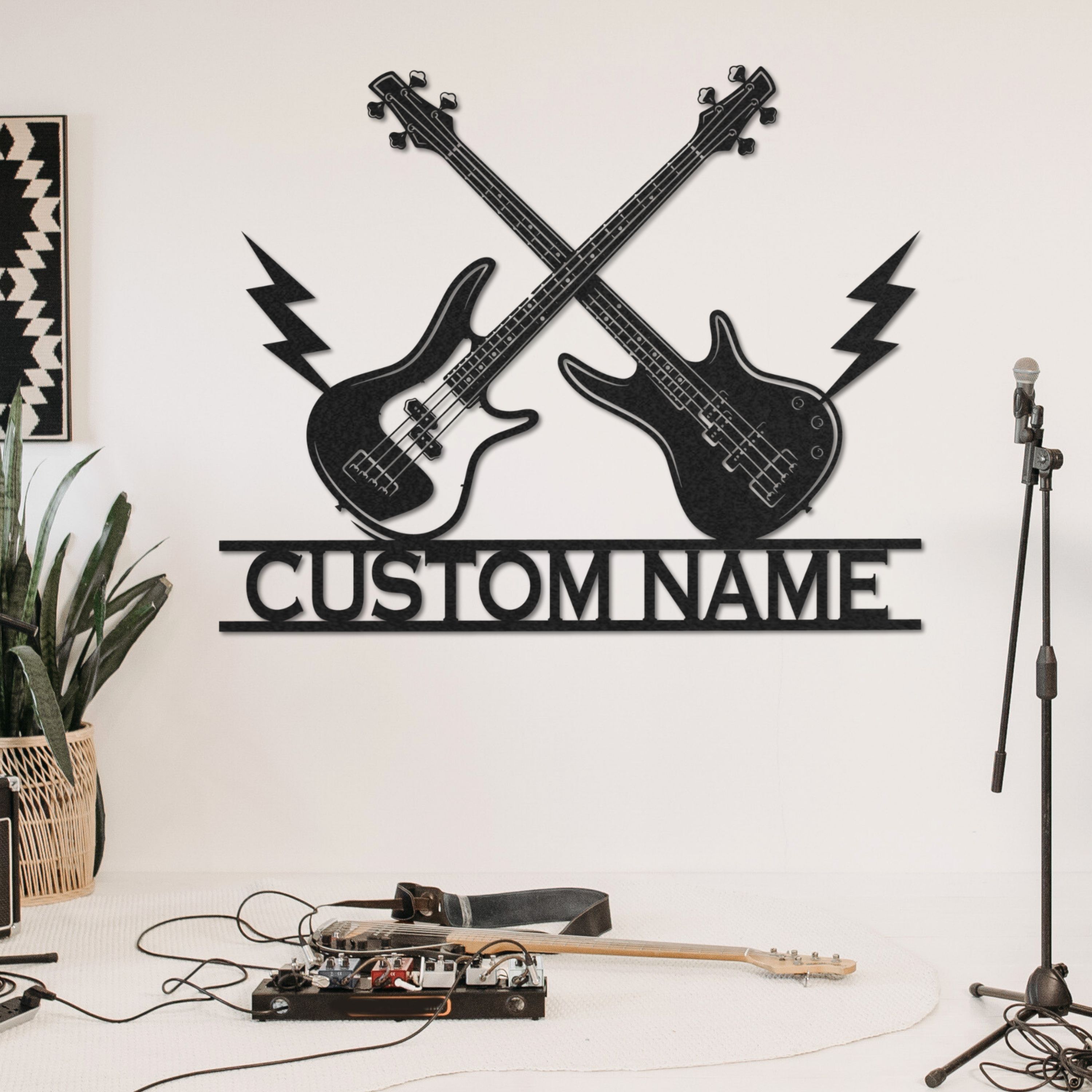 Customized Metal Sign, Personalized Musical Theme Metal Sign, Guitar W