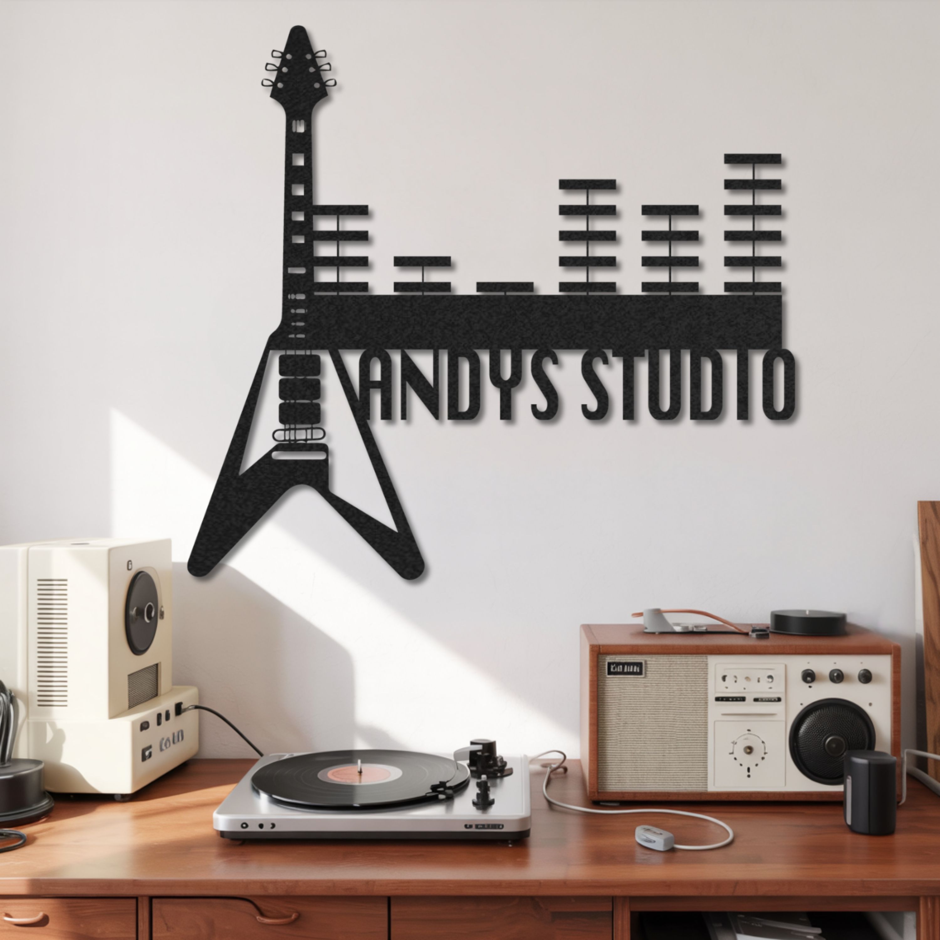 Customized Metal Sign, Personalized Musical Theme Metal Sign, Guitar W