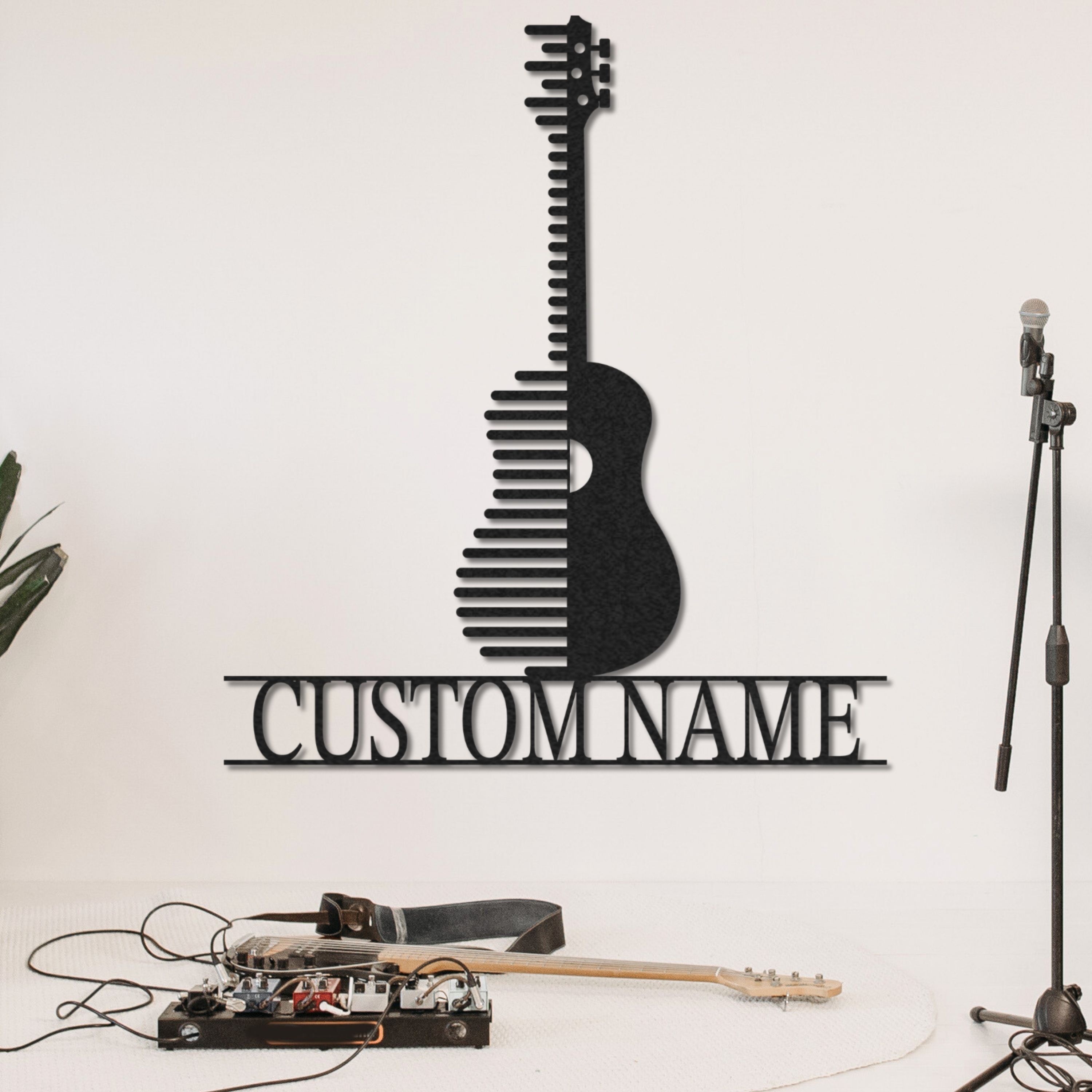 Customized Metal Sign, Personalized Musical Theme Metal Sign, Guitar W