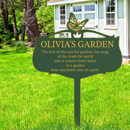 Personalized Garden Metal Sign, Custom Garden Stake, Vintage Yard Art with Stakes, Outdoor Decor Gift for Plant Lovers