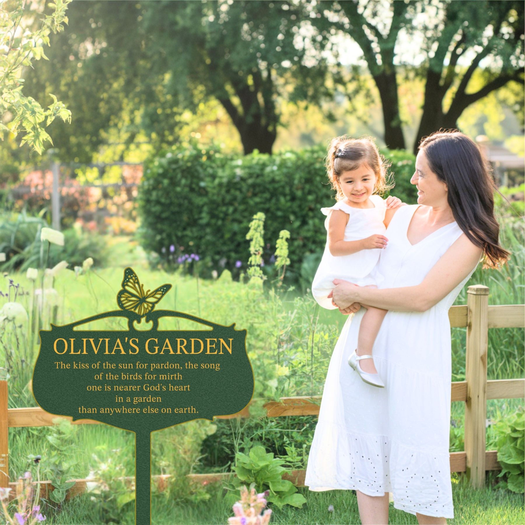 Personalized Garden Metal Sign, Custom Garden Stake, Vintage Yard Art with Stakes, Outdoor Decor Gift for Plant Lovers