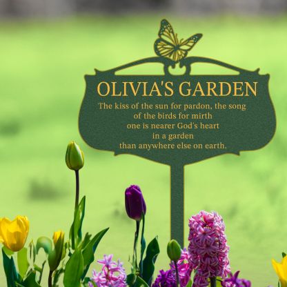 Personalized Garden Metal Sign, Custom Garden Stake, Vintage Yard Art with Stakes, Outdoor Decor Gift for Plant Lovers
