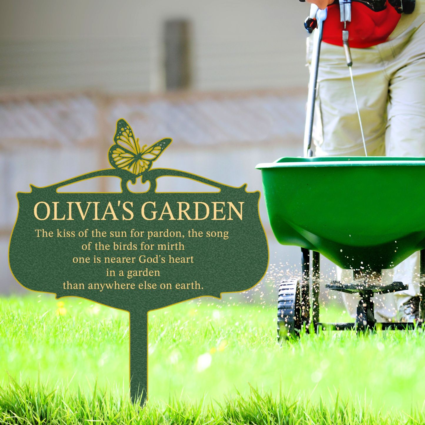 Personalized Garden Metal Sign, Custom Garden Stake, Vintage Yard Art with Stakes, Outdoor Decor Gift for Plant Lovers