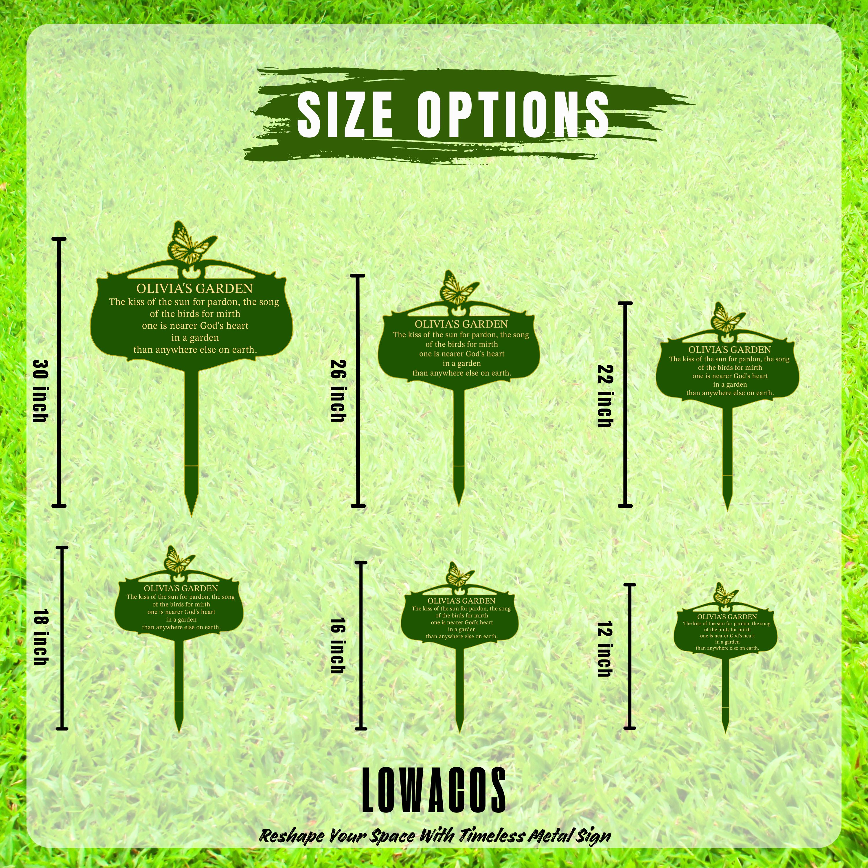 Personalized Garden Metal Sign, Custom Garden Stake, Vintage Yard Art with Stakes, Outdoor Decor Gift for Plant Lovers