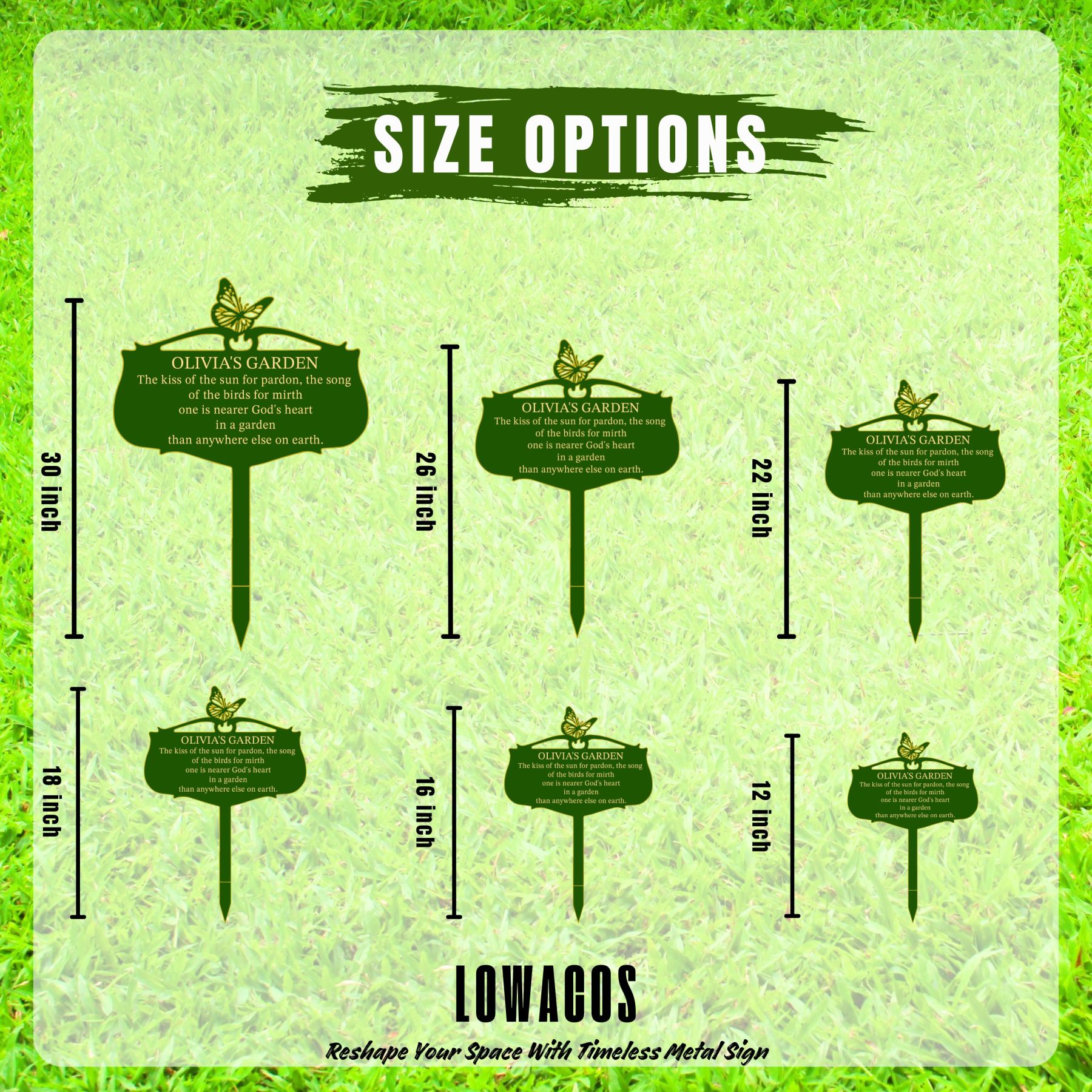 Personalized Garden Metal Sign, Custom Garden Stake, Vintage Yard Art with Stakes, Outdoor Decor Gift for Plant Lovers