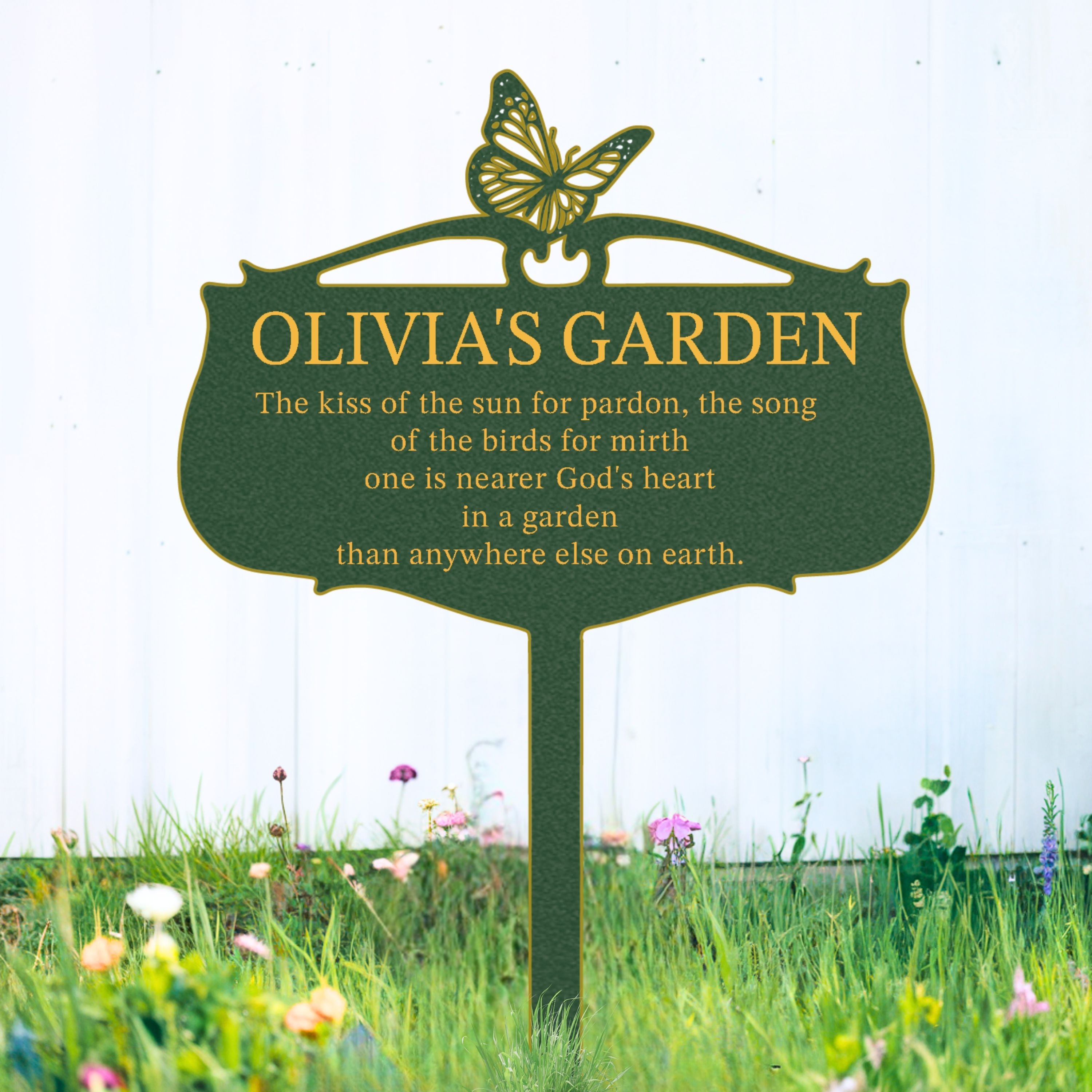 Personalized Garden Metal Sign, Custom Garden Stake, Vintage Yard Art with Stakes, Outdoor Decor Gift for Plant Lovers