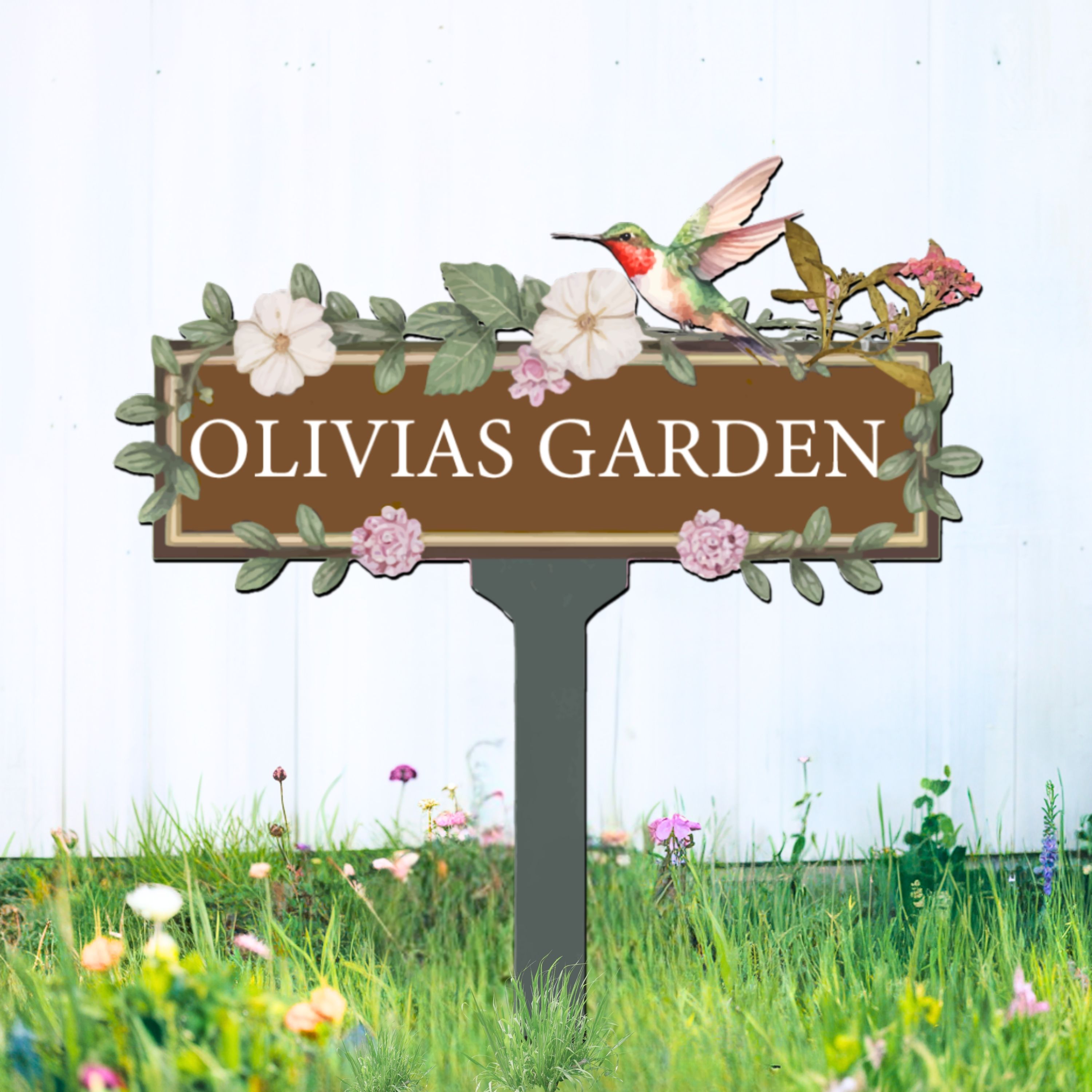 Personalized Garden Metal Sign, Custom Garden Stake, Vintage Yard Art 