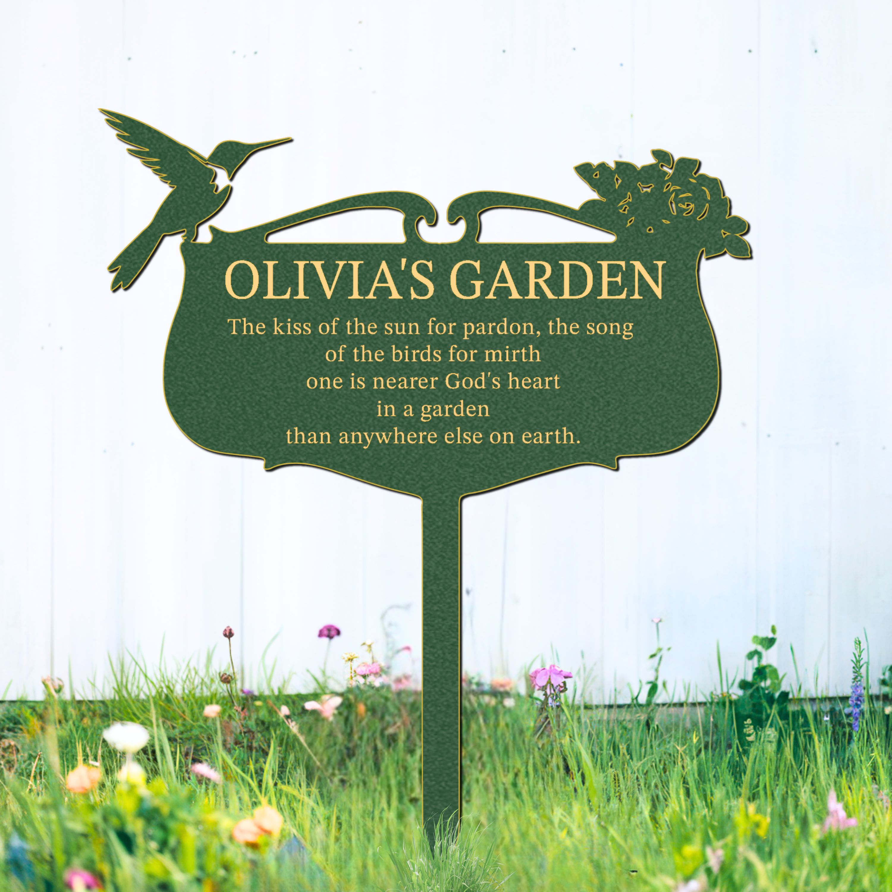 Personalized Garden Metal Sign, Custom Garden Stake, Vintage Yard Art with Stakes, Outdoor Decor Gift for Plant Lovers