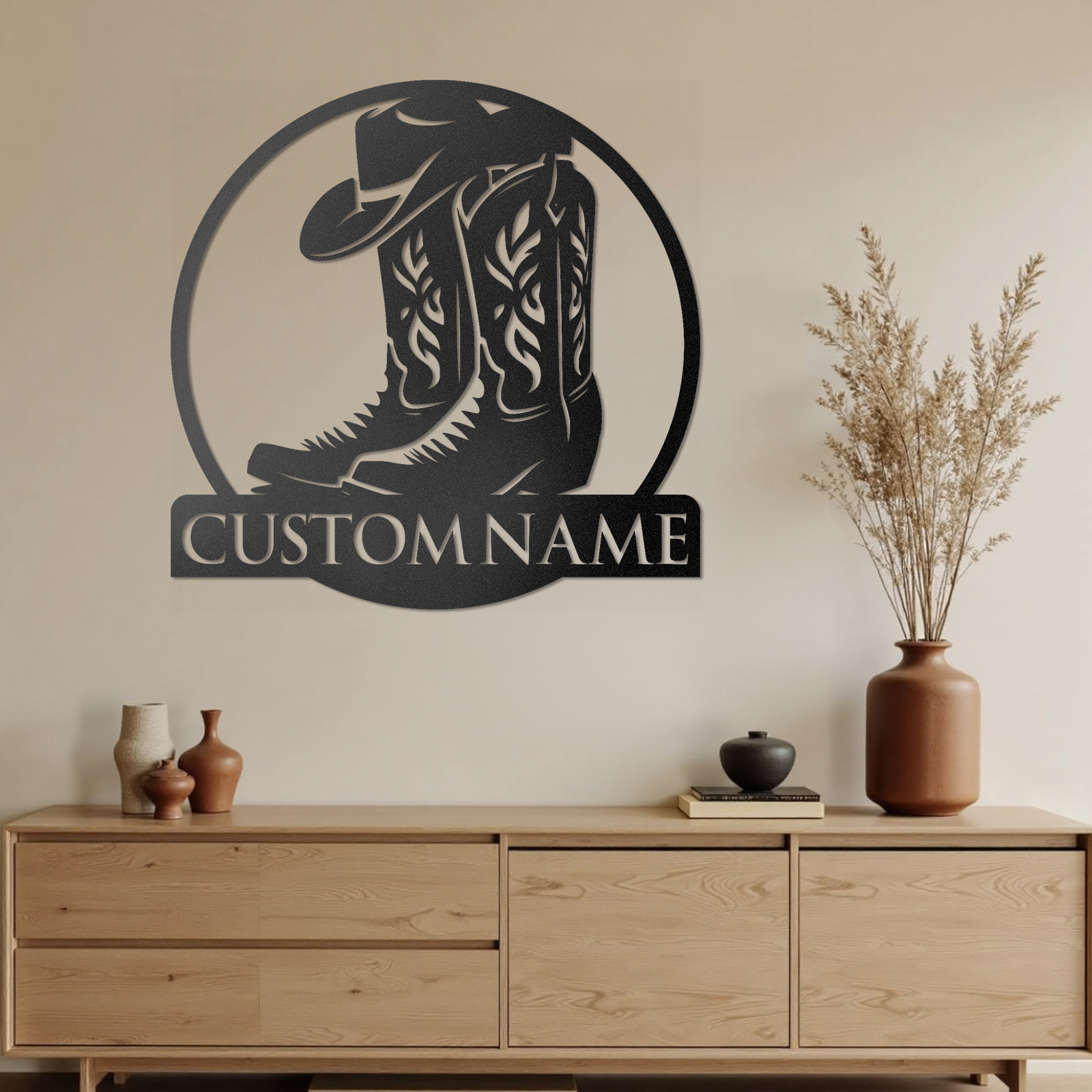 Personalized Cowboy Metal Sign, Western Wall Decor, Rustic Cowboy Ridi