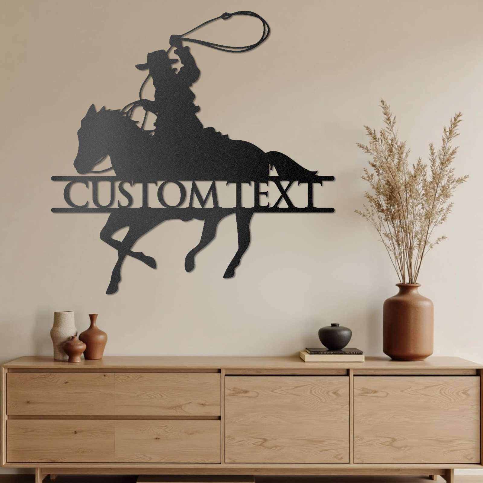 Personalized Cowboy Metal Sign, Western Wall Decor, Rustic Cowboy Ridi