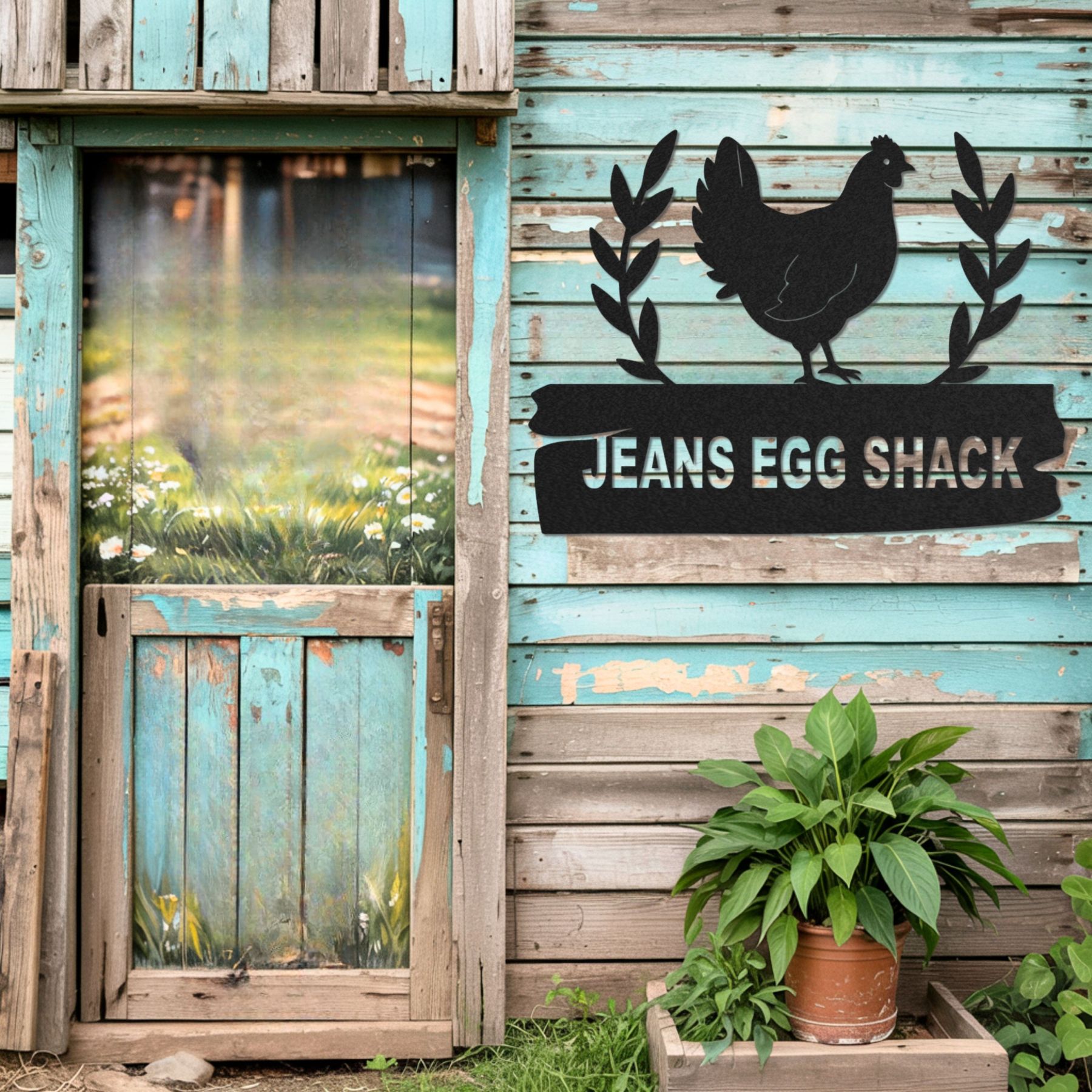 Personalized Chicken Coop Metal Sign, Rustic Farmhouse Wall Decor, Custom Henhouse Sign, Handmade Gift for Chicken Lovers, Poultry Business