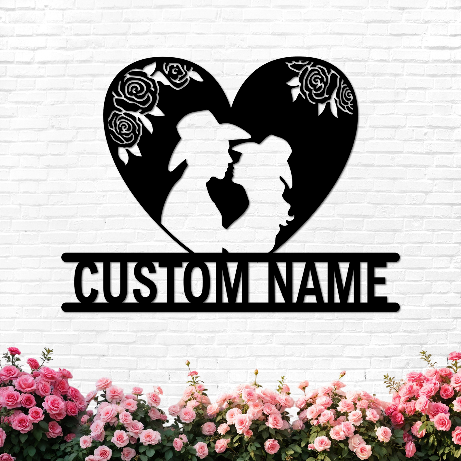 Duckbe Personalized Cowboy Couple Sign, Western Home Decor, Custom Metal Name Sign, Rustic Western Wall Art, Cowboy Cowgirl Wall Decor, Wedding Anniversary Gifts for Couples 2025 Color10