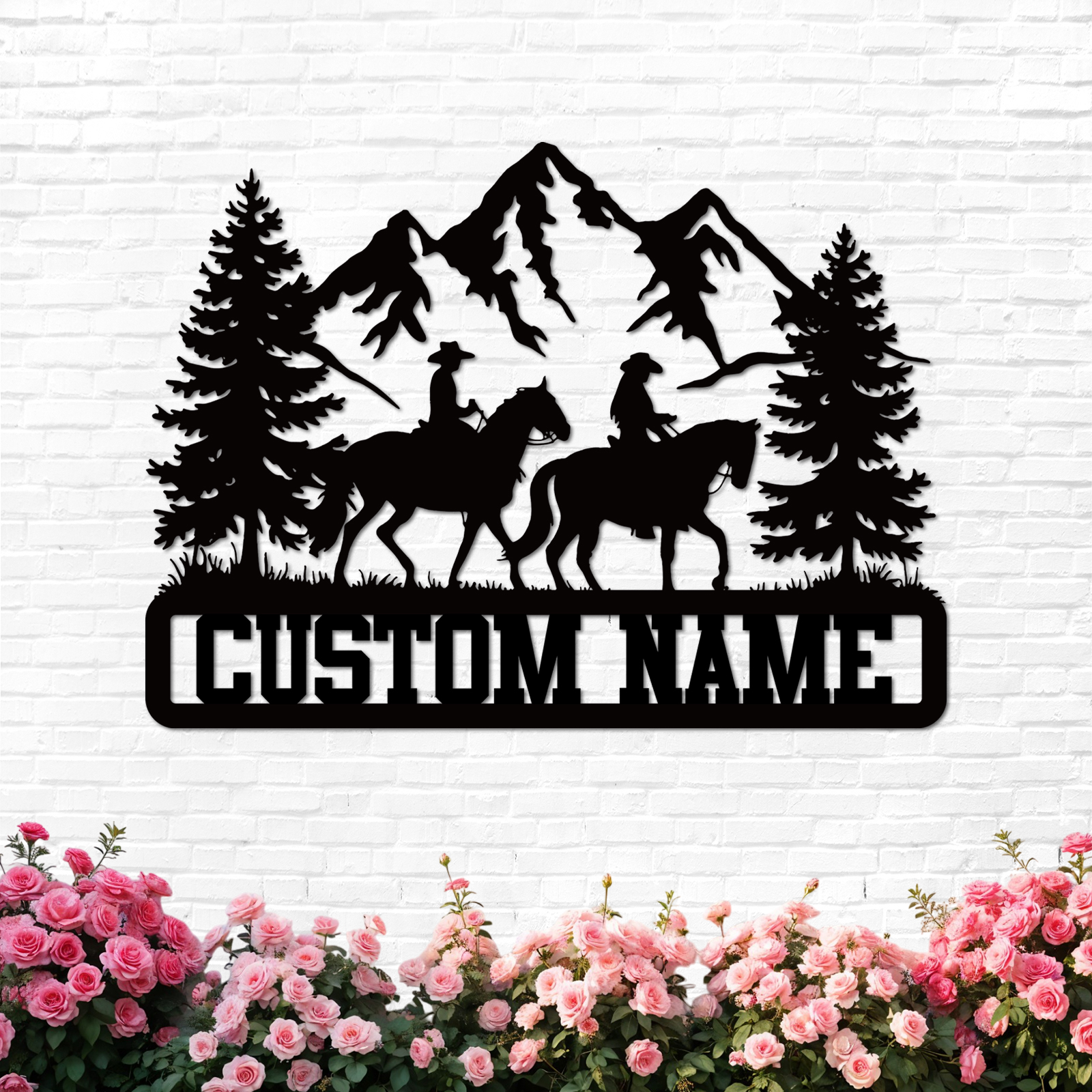 Duckbe Personalized Cowboy Couple Sign, Western Home Decor, Custom Metal Name Sign, Rustic Western Wall Art, Cowboy Cowgirl Wall Decor, Wedding Anniversary Gifts for Couples 2025 Color10