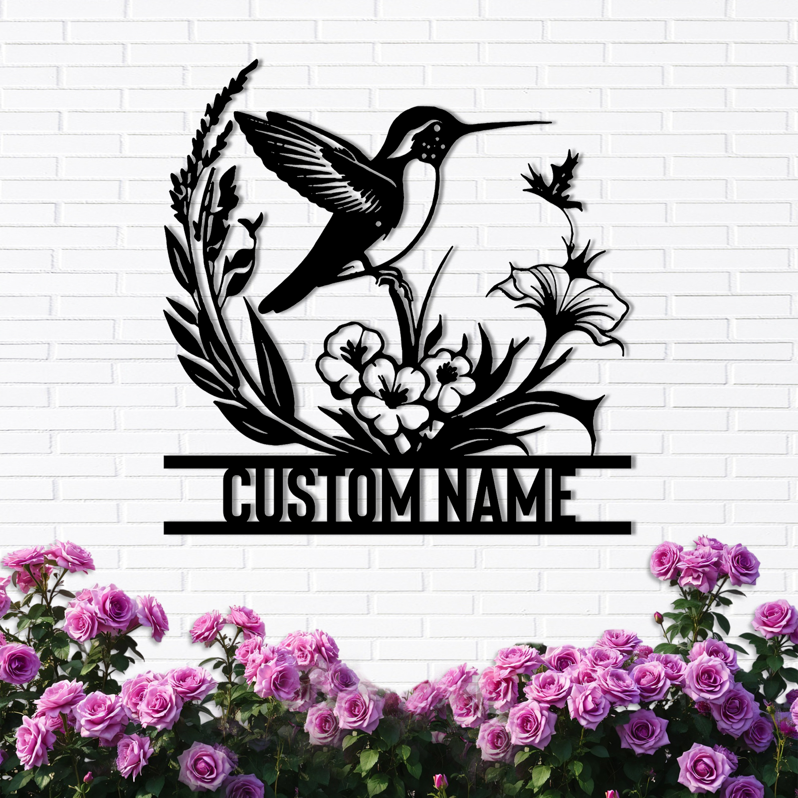 Personalized Metal Signs, Hummingbird Wall Art, Custom Family Name Sign, Outdoor Wall Decor, Metal Yard Art, Outdoor Decorations for Yard, Fence Decor, Housewarming Gifts Color10
