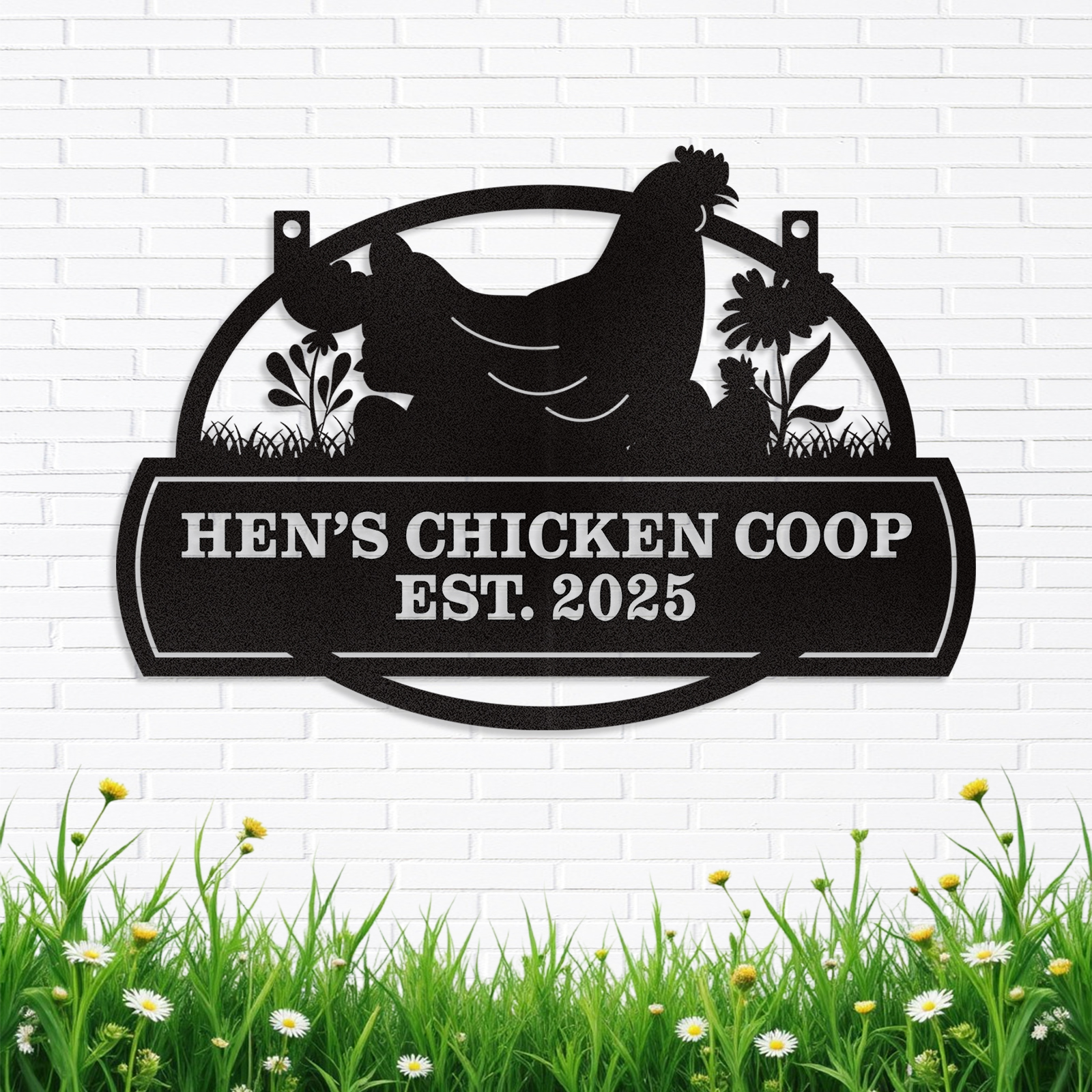 Personalized Chicken Coop Signs, Metal Funny Farm Decor, Chicken Coop Accessories, Metal Outdoor Wall Art, Custom Hen House Sign, Rustic Farmhouse Wall Decor for Farm Yard Garden Color10