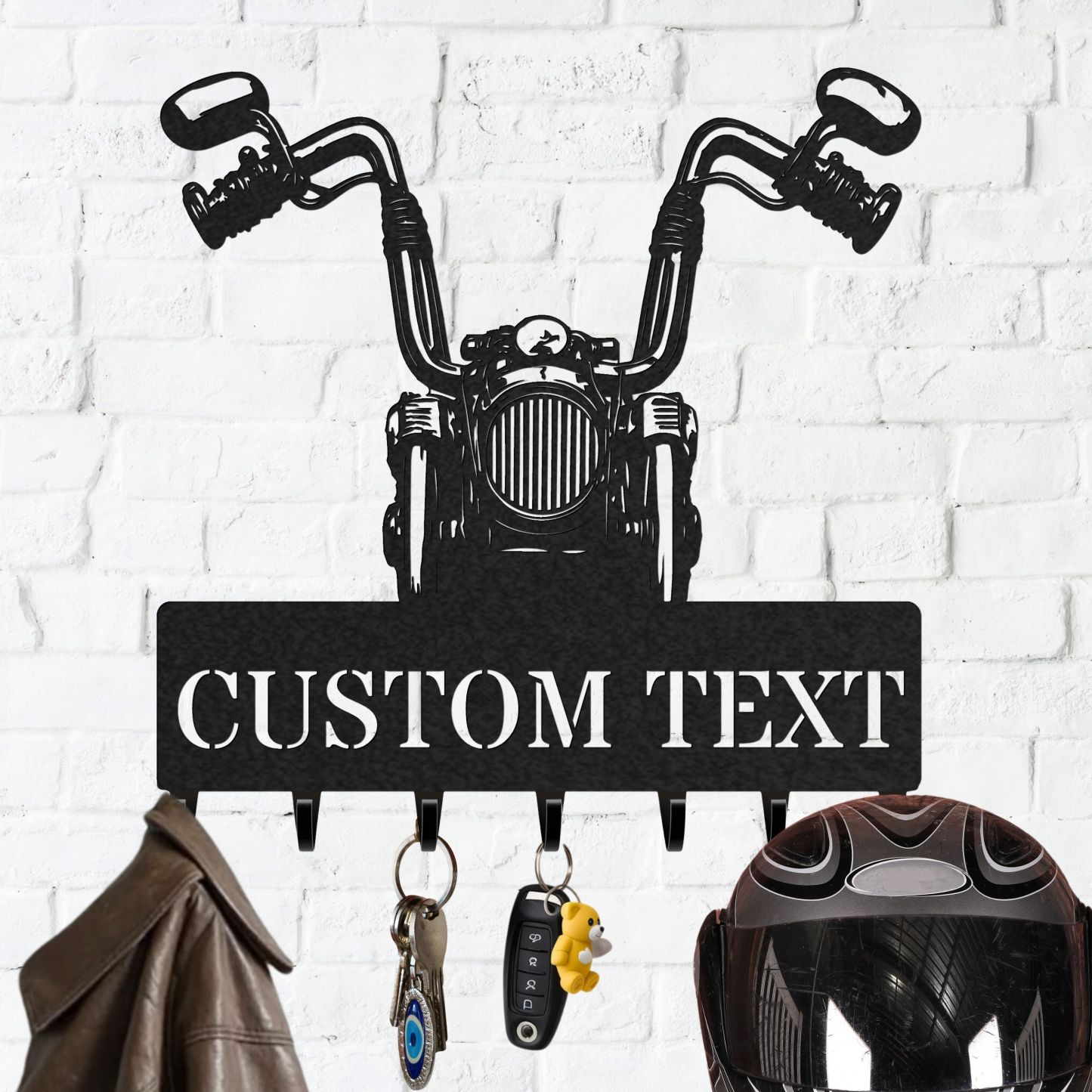 Personalized Key Holder for Wall, Custom Metal Deer Cabin Key Hooks with Name, Metal Jacket Holder Hooks Organizer Rack, Coat Hanger Decor for Kitchen, Entryway, Hallway, Office, Doorway