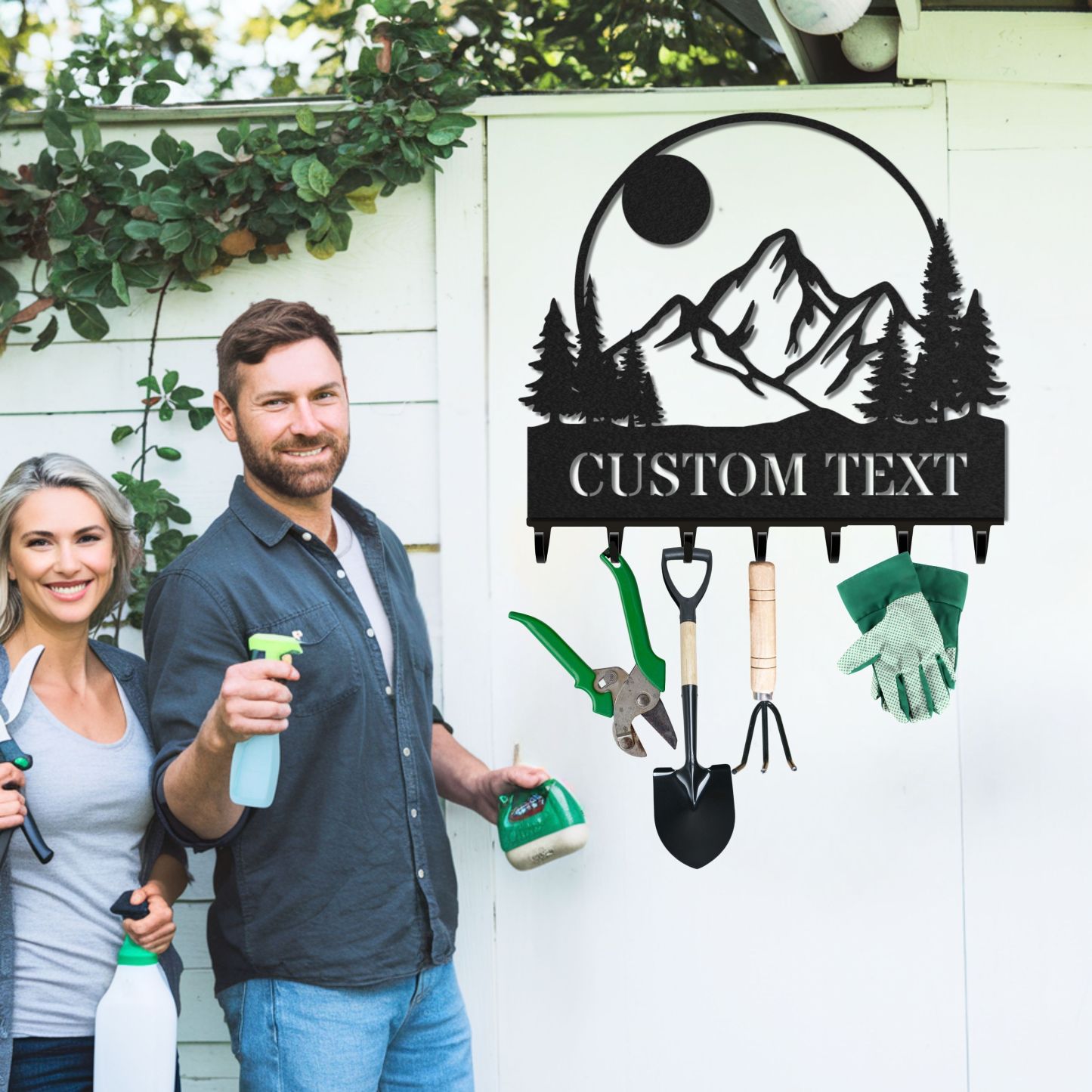 Personalized Key Holder for Wall, Custom Metal Forest Camp Cabin Key Hooks with Name, Metal Jacket Holder Hooks Organizer Rack, Coat Hanger Decor for Kitchen, Entryway, Hallway, Office, Doorway