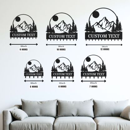 Personalized Key Holder for Wall, Custom Metal Forest Camp Cabin Key Hooks with Name, Metal Jacket Holder Hooks Organizer Rack, Coat Hanger Decor for Kitchen, Entryway, Hallway, Office, Doorway