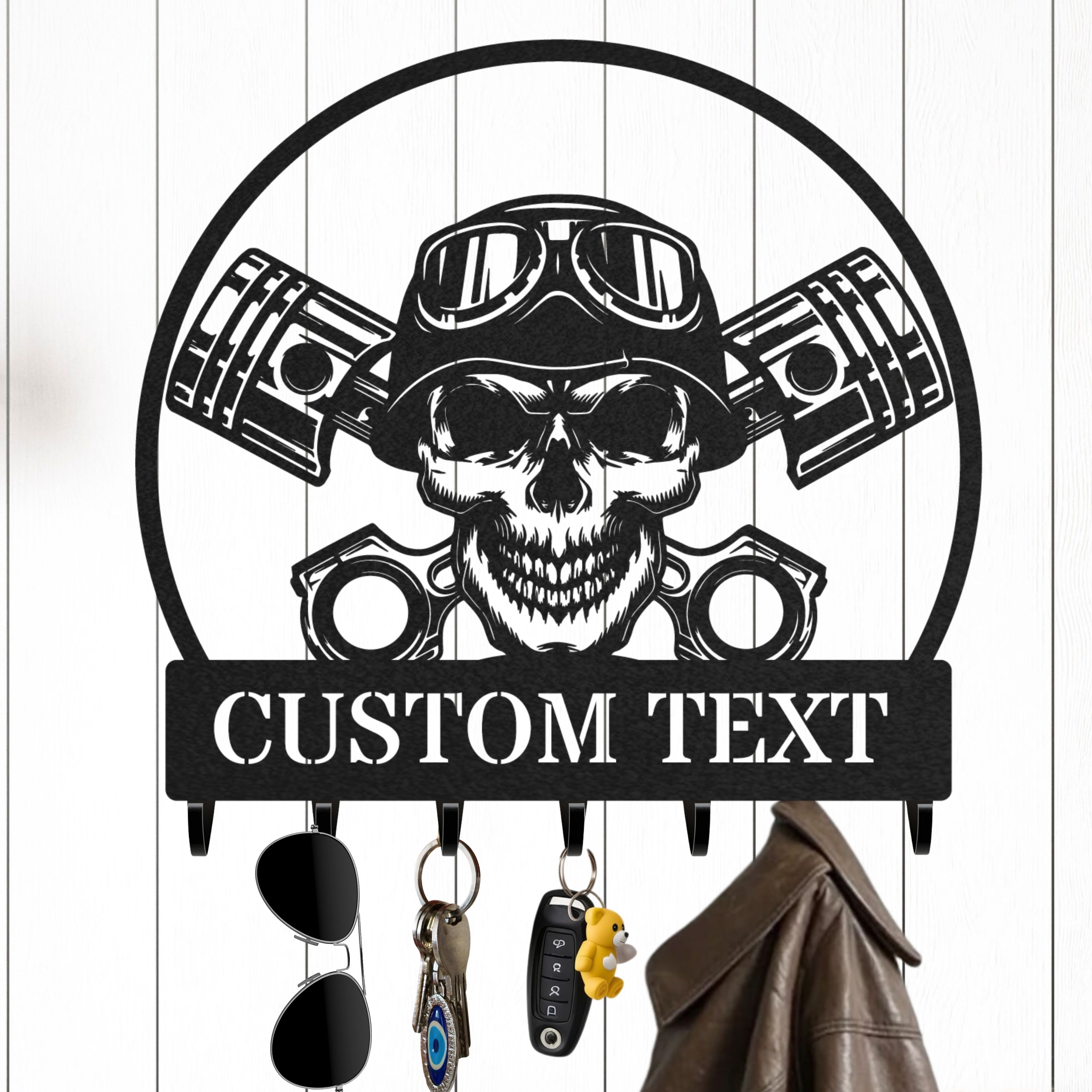 Personalized Key Holder for Wall, Custom Metal Forest Camp Cabin Key Hooks with Name, Metal Jacket Holder Hooks Organizer Rack, Coat Hanger Decor for Kitchen, Entryway, Hallway, Office, Doorway