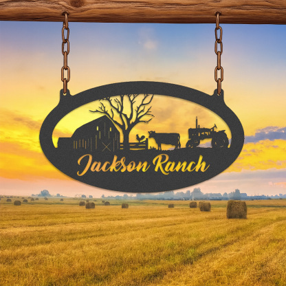 Custom Metal Ranch Sign Metal Barn Sign Name Sign Metal Farm Sign Metal Wall Hanging Metal Farmhouse Decor Gift For Farmer