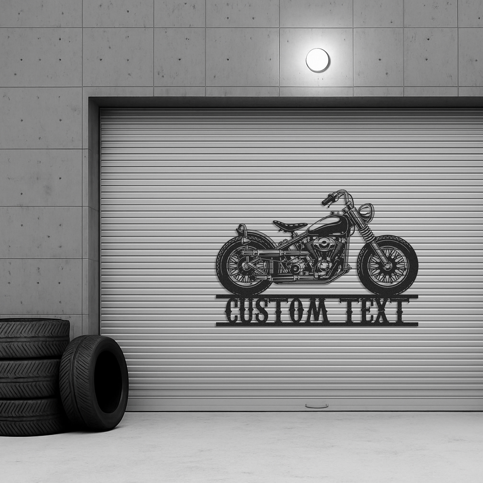 Custom Chopper Motorcycle Metal Wall Art Sign, Personalized Garage Decor, Retro Motorbike Name Plate, Gift for Bikers, Man Cave, Shop or Bar Decor