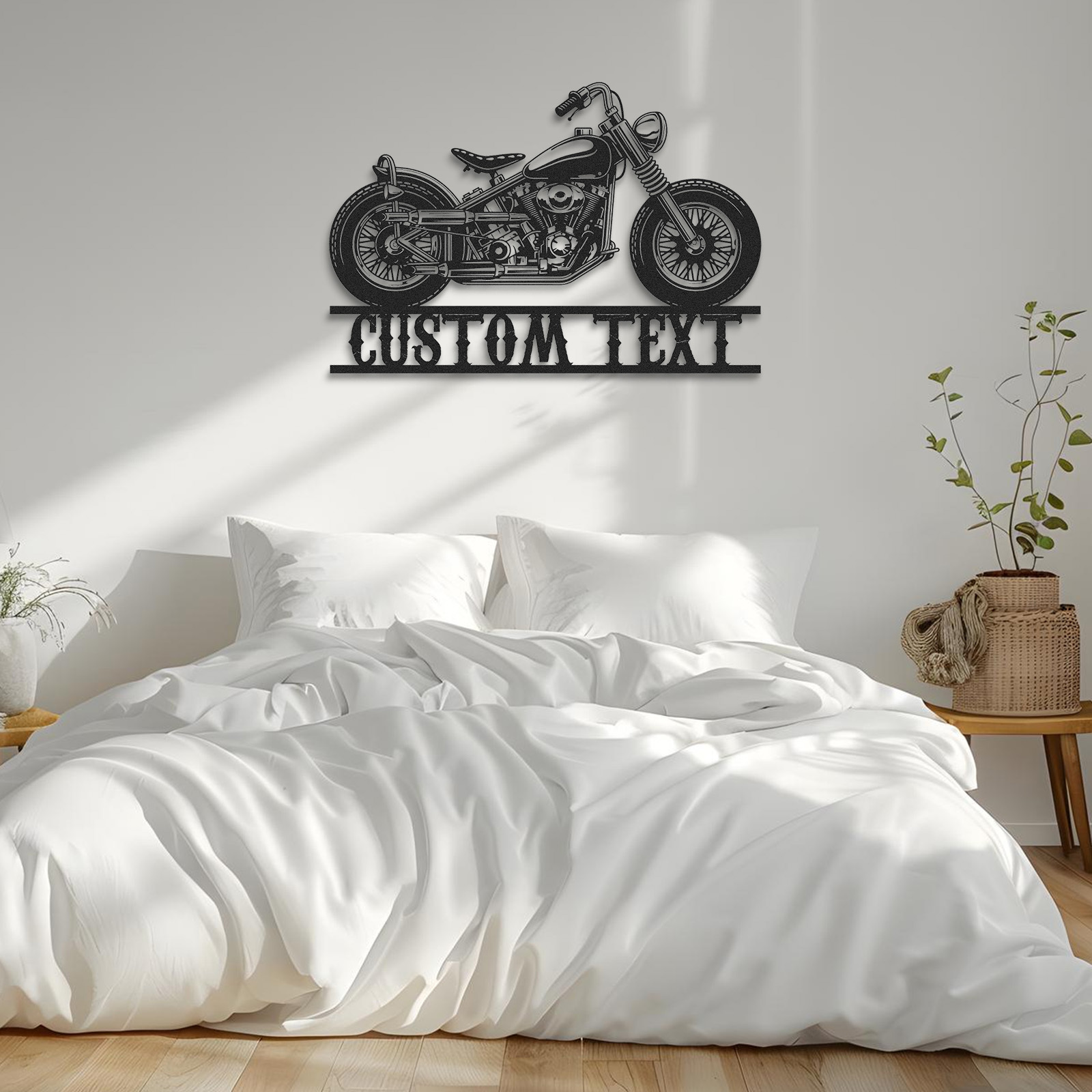 Custom Chopper Motorcycle Metal Wall Art Sign, Personalized Garage Decor, Retro Motorbike Name Plate, Gift for Bikers, Man Cave, Shop or Bar Decor