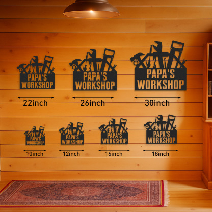Papa's Workshop Tool Box Sign, Personalized Garage Metal Sign, Custom Workshop Decor for Dad, Father's Day Gift
