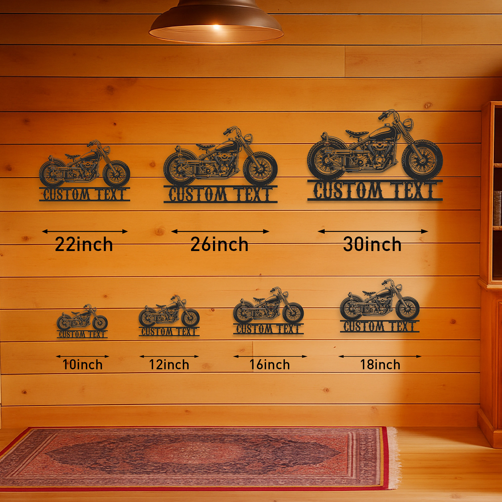 Custom Chopper Motorcycle Metal Wall Art Sign, Personalized Garage Decor, Retro Motorbike Name Plate, Gift for Bikers, Man Cave, Shop or Bar Decor