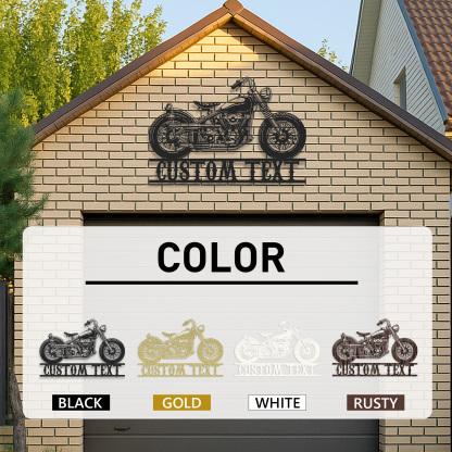 Custom Chopper Motorcycle Metal Wall Art Sign, Personalized Garage Decor, Retro Motorbike Name Plate, Gift for Bikers, Man Cave, Shop or Bar Decor
